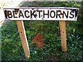 Blackthorns sign