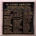 St Anne with St Columba, Hoxton Road, Hoxton - Memorial board