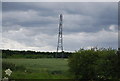 TQ6183 : Pylon in farmland by N Chadwick