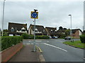 Roundabout sign at the eastern end of Cedars Way