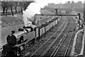 Up mineral empties on Brighton line approaching Clapham Junction