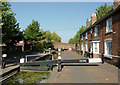 SO9199 : Top Lock No 1 and cottages in Wolverhampton by Roger  Kidd