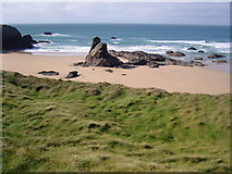 SW8572 : Low tide at Porthcothan by Val Pollard
