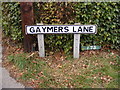 Gaymers Lane sign