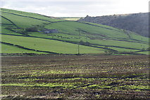SD9244 : Harvested field below Bleara Side by Bill Boaden