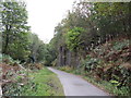 Site of missing bridge over former railway near Varteg