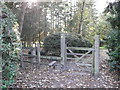 Gate and stile beside Alvescot village hall