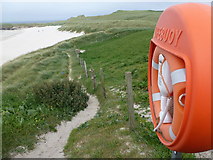 HP5205 : Cullivoe: lifebuoy at Sands of Breckon by Chris Downer