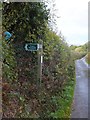 Footpath leaving the minor road to Eastern Hill