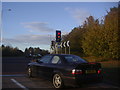 Traffic lights on Southgate Road on the M25 roundabout