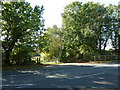 Looking across Chestnut Avenue towards a barrier