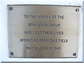 TM3260 : Plaque on the Monument at Parham Airfield Museum by Geographer