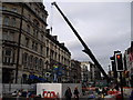 Installing a new street clock (5), St Mary St, Cardiff