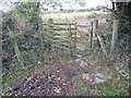 Old wooden kissing gate near Llwynwermod farm