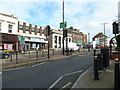 Looking across High Street North towards Barclays