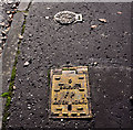 J3975 : Two Belfast Water Works access covers, Belfast by Albert Bridge