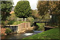 Weir and footbridge, River Asker, Bridport