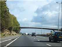 SO9778 : Footbridge from Newtown Lane over M5  by David Smith
