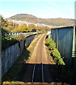 Rhondda Line heads NW away from Tonypandy station