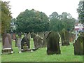 SK5978 : Gravestones east of Worksop Priory Church by Christine Johnstone