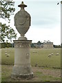 SO8844 : Croome Landscape Park - the lakeside urn by Chris Allen