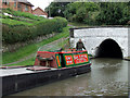 Historic narrowboat and Barnton Tunnel, Cheshire