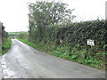 Lane junction southeast of Morfa Farm