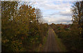 A single track line viewed from Square Lane railway bridge