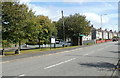 Bench, notice board and bus shelter, Onllwyn