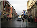 Looking west on Division Street, damp morning