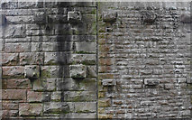 NY7807 : Podgill Viaduct masonry by Ian Taylor