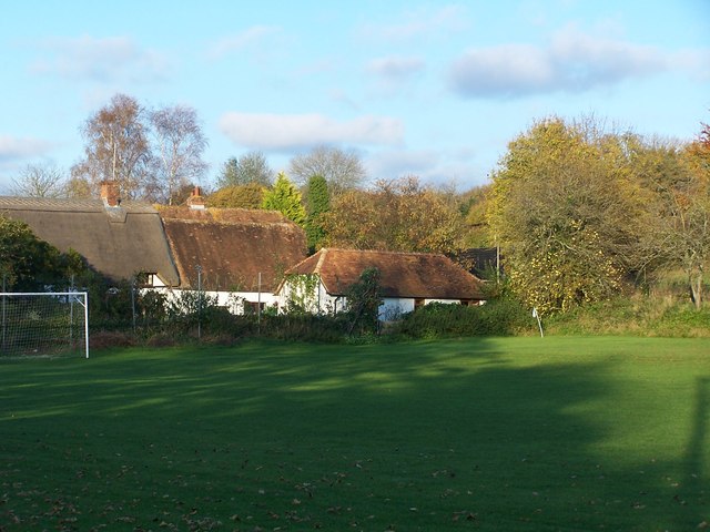Cottages beside recreation ground, West Tytherley 