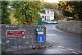 Footpath sign in suburban Galashiels