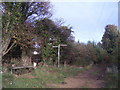 Footpath junction behind the houses