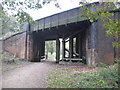 Road over rail bridge with additional timber supports