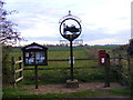 TM3684 : Notice Board,Village Sign & White Horse Farm Postbox by Geographer