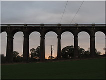 TQ3228 : Sun setting behind the Ouse Valley Viaduct by Gareth James