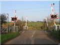 NU1728 : Newham level crossing by Alex McGregor