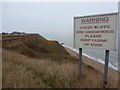 TM2623 : Walton on the Naze: another cliff warning sign by Chris Downer