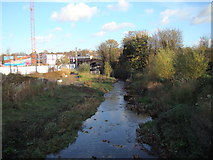 TQ3875 : River Ravensbourne flowing through the Cornmill Gardens urban development #2 by Robert Lamb
