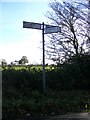 TM2575 : Roadsign on Stradbroke Road at Ebden's Corner by Geographer