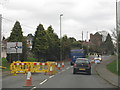 Roadworks on the approach to Shifnal