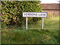 Verdons Lane sign