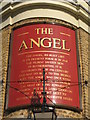 Sign on The Angel, Bermondsey Wall East, SE16