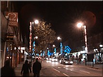 TQ3987 : Christmas decorations on Leytonstone High Road by Robert Lamb