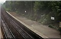 Railway platform at Burley in Wharfedale Station