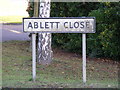 TM2479 : Ablett Close sign by Geographer