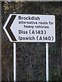 TM2482 : Roadsign on Wells Lane by Geographer
