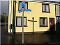 Road sign and shadow, Fintona