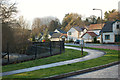 Houses and the North Esk at Valleyfield, Penicuik